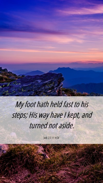 Picture 06 - Job 23:11 ASV Mobile Phone Wallpaper - My foot hath held fast to his steps; His way have - Mobile Bible Verse Wallpaper