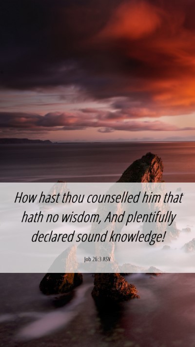 Picture 06 - Job 26:3 ASV Mobile Phone Wallpaper - How hast thou counselled him that hath no wisdom, - Mobile Bible Verse Wallpaper