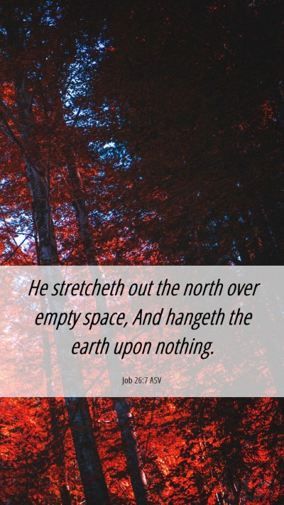 Picture 06 - Job 26:7 ASV Mobile Phone Wallpaper - He stretcheth out the north over empty space, And - Mobile Bible Verse Wallpaper