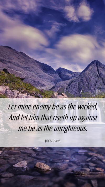 Picture 06 - Job 27:7 ASV Mobile Phone Wallpaper - Let mine enemy be as the wicked, And let him that - Mobile Bible Verse Wallpaper
