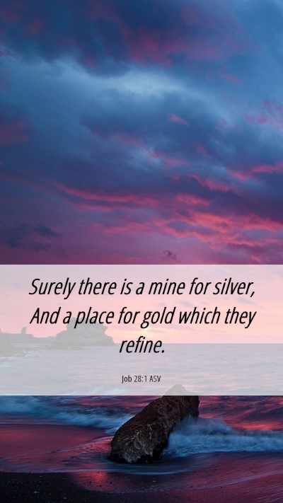 Picture 06 - Job 28:1 ASV Mobile Phone Wallpaper - Surely there is a mine for silver, And a place - Mobile Bible Verse Wallpaper