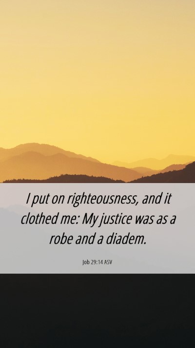 Picture 06 - Job 29:14 ASV Mobile Phone Wallpaper - I put on righteousness, and it clothed me: My - Mobile Bible Verse Wallpaper