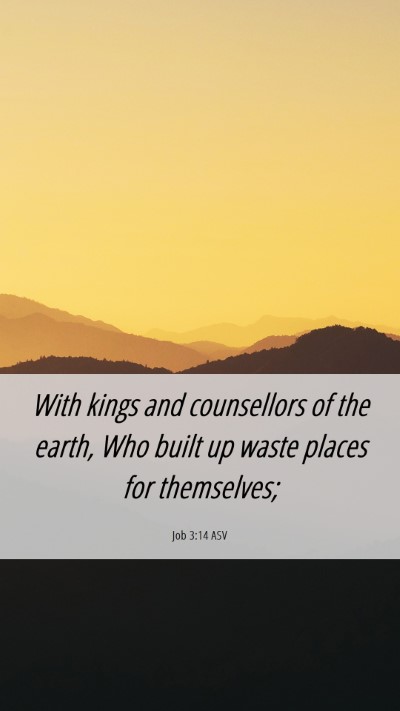 Picture 06 - Job 3:14 ASV Mobile Phone Wallpaper - With kings and counsellors of the earth, Who - Mobile Bible Verse Wallpaper