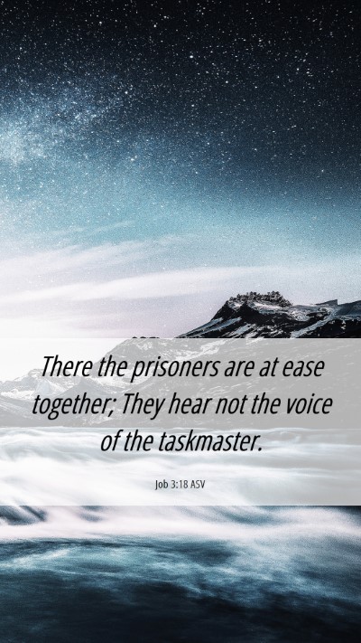 Picture 06 - Job 3:18 ASV Mobile Phone Wallpaper - There the prisoners are at ease together; They - Mobile Bible Verse Wallpaper