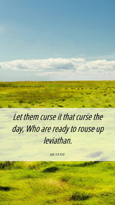 Picture 06 - Job 3:8 ASV Mobile Phone Wallpaper - Let them curse it that curse the day, Who are - Mobile Bible Verse Wallpaper