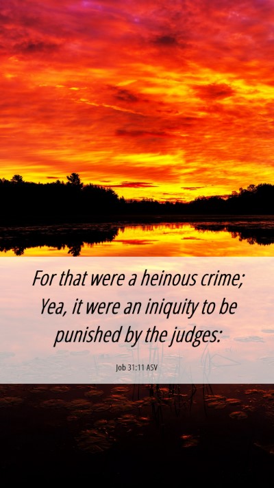 Picture 06 - Job 31:11 ASV Mobile Phone Wallpaper - For that were a heinous crime; Yea, it were an - Mobile Bible Verse Wallpaper