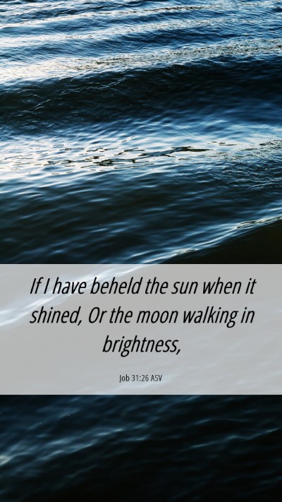 Picture 06 - Job 31:26 ASV Mobile Phone Wallpaper - If I have beheld the sun when it shined, Or the - Mobile Bible Verse Wallpaper