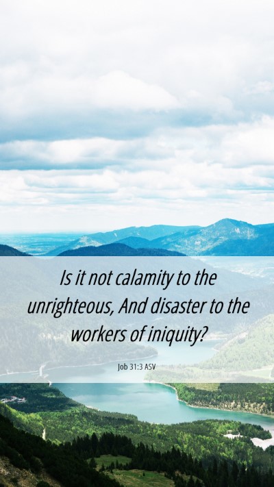 Picture 06 - Job 31:3 ASV Mobile Phone Wallpaper - Is it not calamity to the unrighteous, And - Mobile Bible Verse Wallpaper