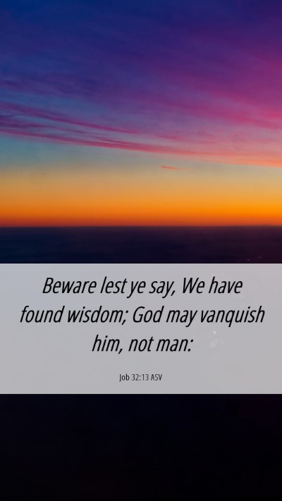 Picture 06 - Job 32:13 ASV Mobile Phone Wallpaper - Beware lest ye say, We have found wisdom; God may - Mobile Bible Verse Wallpaper