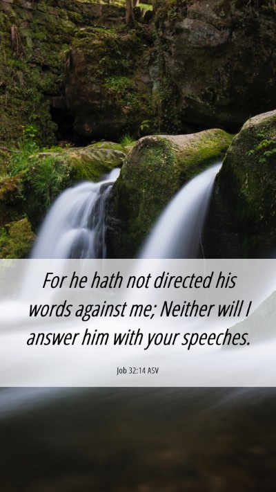 Picture 06 - Job 32:14 ASV Mobile Phone Wallpaper - For he hath not directed his words against me; - Mobile Bible Verse Wallpaper