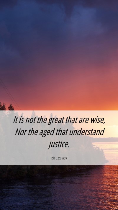 Picture 06 - Job 32:9 ASV Mobile Phone Wallpaper - It is not the great that are wise, Nor the aged - Mobile Bible Verse Wallpaper