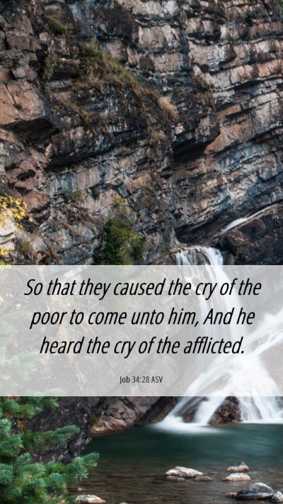 Picture 06 - Job 34:28 ASV Mobile Phone Wallpaper - So that they caused the cry of the poor to come - Mobile Bible Verse Wallpaper