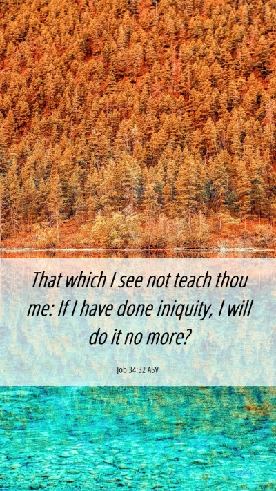 Picture 06 - Job 34:32 ASV Mobile Phone Wallpaper - That which I see not teach thou me: If I have - Mobile Bible Verse Wallpaper