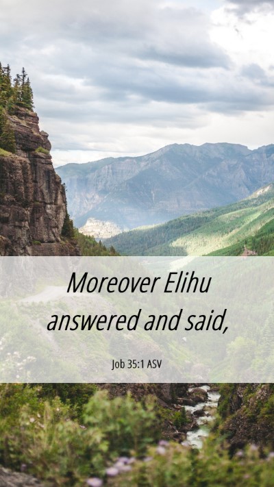 Picture 06 - Job 35:1 ASV Mobile Phone Wallpaper - Moreover Elihu answered and - Mobile Bible Verse Wallpaper