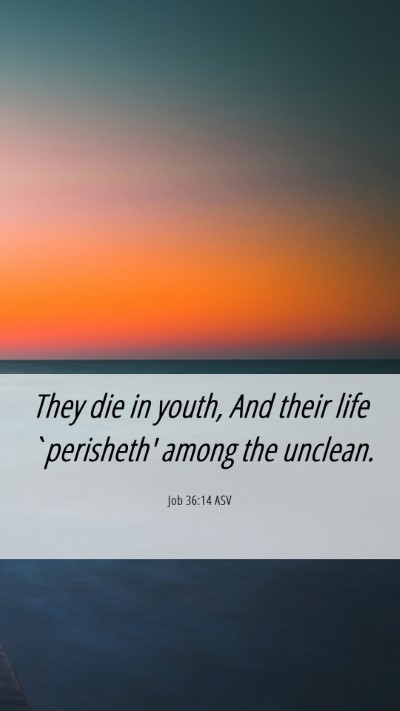 Picture 06 - Job 36:14 ASV Mobile Phone Wallpaper - They die in youth, And their life `perisheth' - Mobile Bible Verse Wallpaper