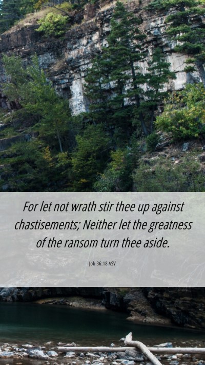 Picture 06 - Job 36:18 ASV Mobile Phone Wallpaper - For let not wrath stir thee up against - Mobile Bible Verse Wallpaper