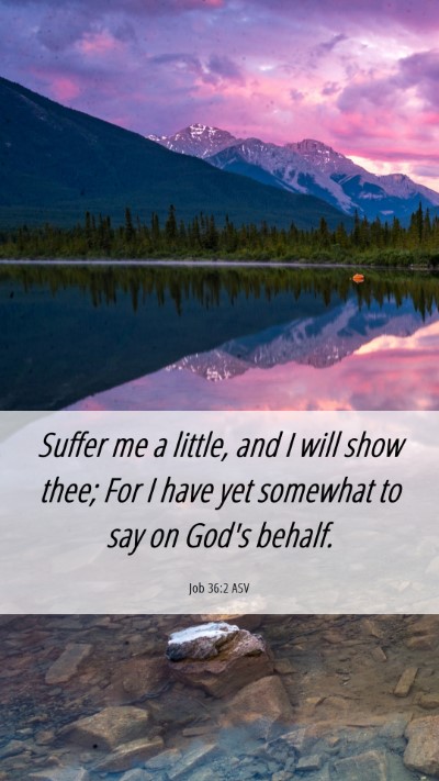 Picture 06 - Job 36:2 ASV Mobile Phone Wallpaper - Suffer me a little, and I will show thee; For I - Mobile Bible Verse Wallpaper
