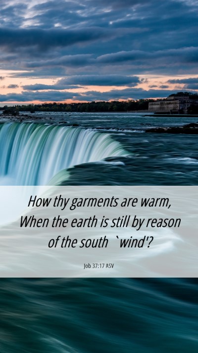Picture 06 - Job 37:17 ASV Mobile Phone Wallpaper - How thy garments are warm, When the earth is - Mobile Bible Verse Wallpaper