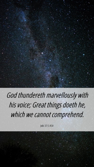Picture 06 - Job 37:5 ASV Mobile Phone Wallpaper - God thundereth marvellously with his voice; Great - Mobile Bible Verse Wallpaper