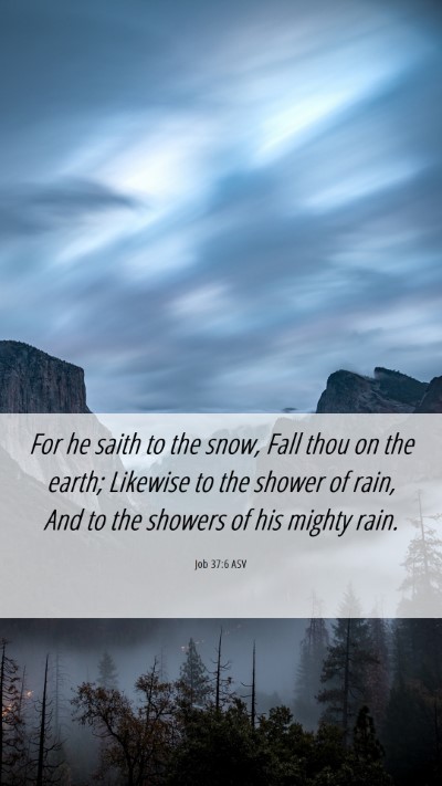 Picture 06 - Job 37:6 ASV Mobile Phone Wallpaper - For he saith to the snow, Fall thou on the earth; - Mobile Bible Verse Wallpaper