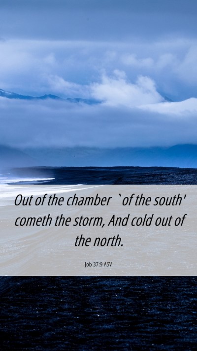 Picture 06 - Job 37:9 ASV Mobile Phone Wallpaper - Out of the chamber `of the south' cometh the - Mobile Bible Verse Wallpaper