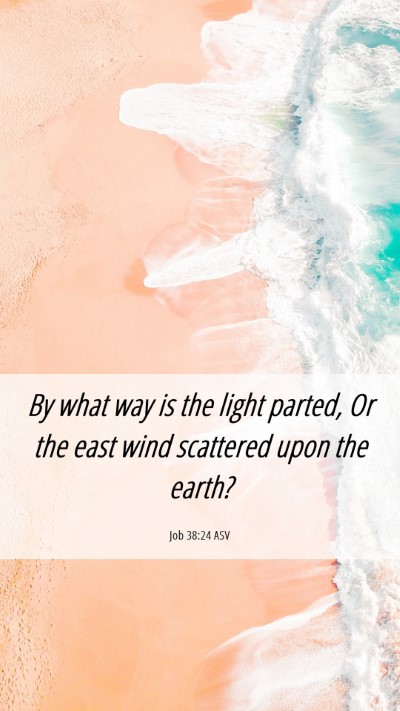 Picture 06 - Job 38:24 ASV Mobile Phone Wallpaper - By what way is the light parted, Or the east wind - Mobile Bible Verse Wallpaper