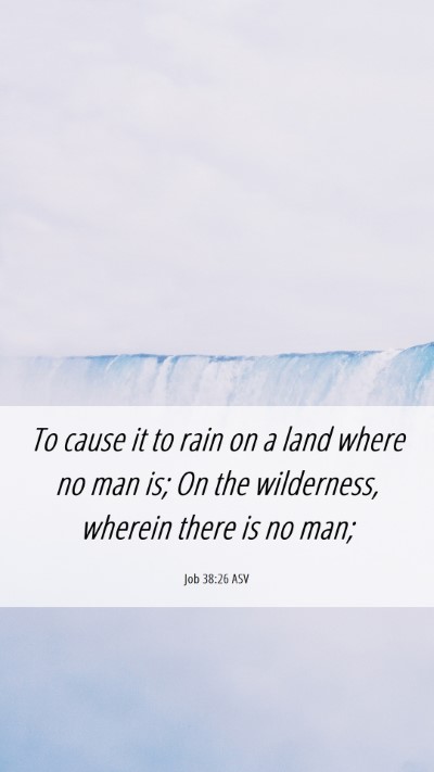 Picture 06 - Job 38:26 ASV Mobile Phone Wallpaper - To cause it to rain on a land where no man is; On - Mobile Bible Verse Wallpaper