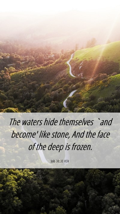 Picture 06 - Job 38:30 ASV Mobile Phone Wallpaper - The waters hide themselves `and become' like - Mobile Bible Verse Wallpaper