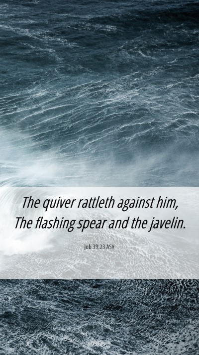 Picture 06 - Job 39:23 ASV Mobile Phone Wallpaper - The quiver rattleth against him, The flashing - Mobile Bible Verse Wallpaper