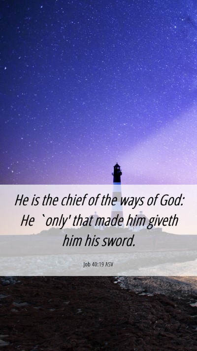 Picture 06 - Job 40:19 ASV Mobile Phone Wallpaper - He is the chief of the ways of God: He `only' - Mobile Bible Verse Wallpaper