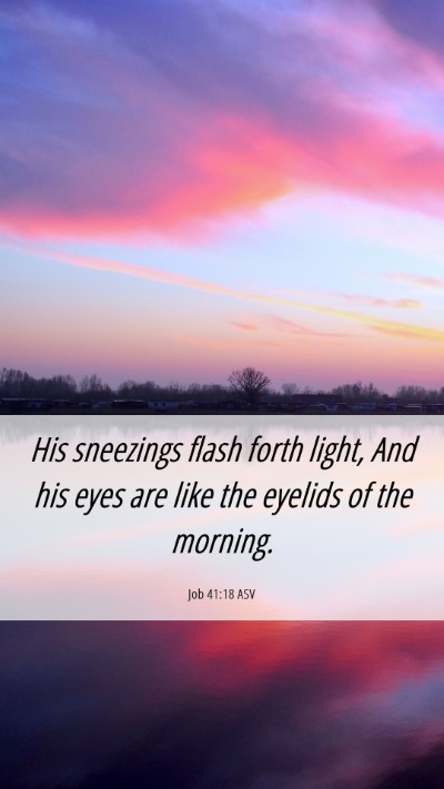Picture 06 - Job 41:18 ASV Mobile Phone Wallpaper - His sneezings flash forth light, And his eyes are - Mobile Bible Verse Wallpaper