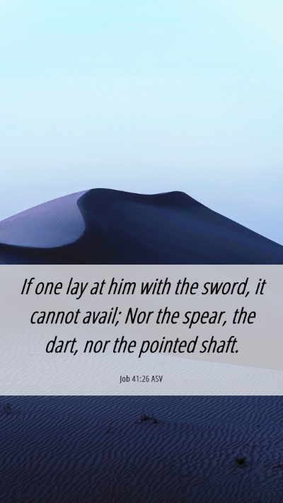 Picture 06 - Job 41:26 ASV Mobile Phone Wallpaper - If one lay at him with the sword, it cannot - Mobile Bible Verse Wallpaper