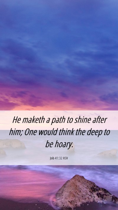 Picture 06 - Job 41:32 ASV Mobile Phone Wallpaper - He maketh a path to shine after him; One would - Mobile Bible Verse Wallpaper