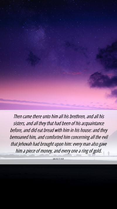 Picture 06 - Job 42:11 ASV Mobile Phone Wallpaper - Then came there unto him all his brethren, and - Mobile Bible Verse Wallpaper