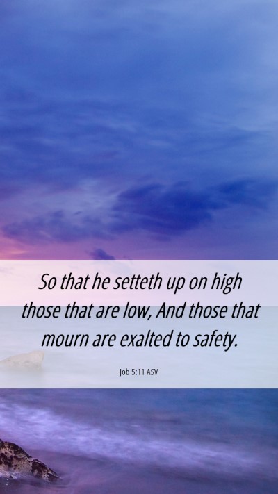 Picture 06 - Job 5:11 ASV Mobile Phone Wallpaper - So that he setteth up on high those that are low, - Mobile Bible Verse Wallpaper