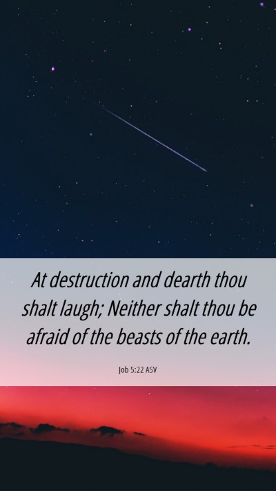 Picture 06 - Job 5:22 ASV Mobile Phone Wallpaper - At destruction and dearth thou shalt laugh; - Mobile Bible Verse Wallpaper