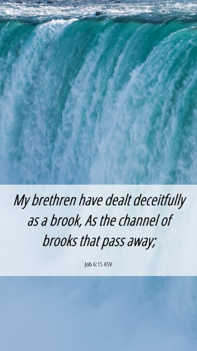 Picture 06 - Job 6:15 ASV Mobile Phone Wallpaper - My brethren have dealt deceitfully as a brook, As - Mobile Bible Verse Wallpaper