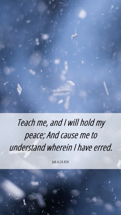 Picture 06 - Job 6:24 ASV Mobile Phone Wallpaper - Teach me, and I will hold my peace; And cause me - Mobile Bible Verse Wallpaper