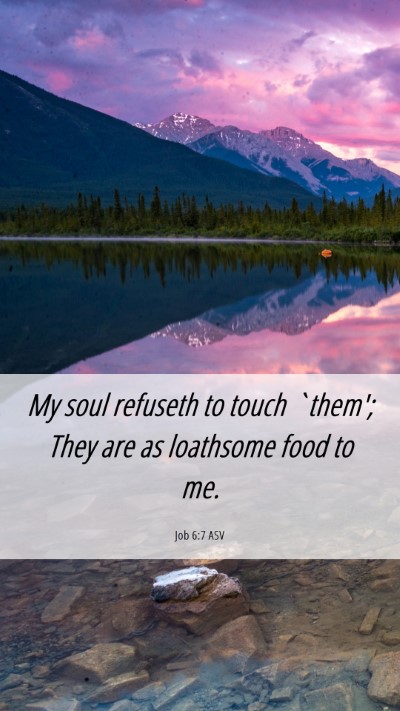 Picture 06 - Job 6:7 ASV Mobile Phone Wallpaper - My soul refuseth to touch `them'; They are as - Mobile Bible Verse Wallpaper