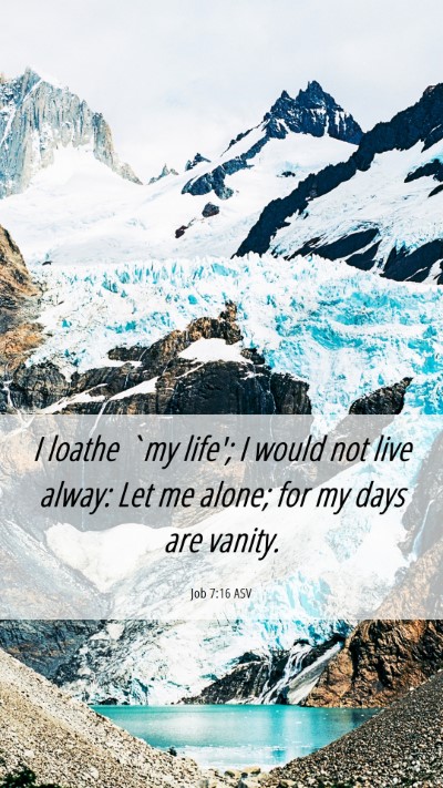 Picture 06 - Job 7:16 ASV Mobile Phone Wallpaper - I loathe `my life'; I would not live alway: Let - Mobile Bible Verse Wallpaper