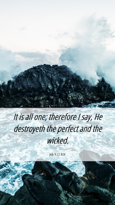 Picture 06 - Job 9:22 ASV Mobile Phone Wallpaper - It is all one; therefore I say, He destroyeth the - Mobile Bible Verse Wallpaper