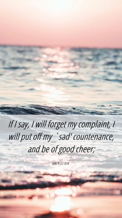 Picture 06 - Job 9:27 ASV Mobile Phone Wallpaper - If I say, I will forget my complaint, I will put - Mobile Bible Verse Wallpaper