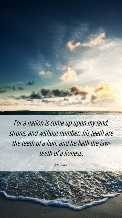 Picture 06 - Joel 1:6 ASV Mobile Phone Wallpaper - For a nation is come up upon my land, strong, and - Mobile Bible Verse Wallpaper