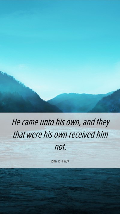 Picture 06 - John 1:11 ASV Mobile Phone Wallpaper - He came unto his own, and they that were his own - Mobile Bible Verse Wallpaper