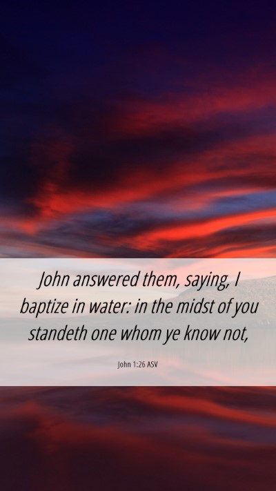 Picture 06 - John 1:26 ASV Mobile Phone Wallpaper - John answered them, saying, I baptize in water: - Mobile Bible Verse Wallpaper