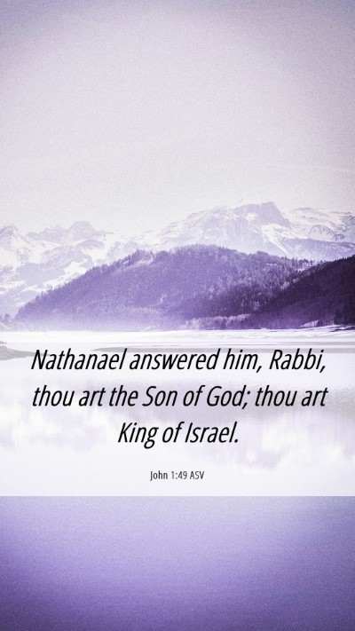Picture 06 - John 1:49 ASV Mobile Phone Wallpaper - Nathanael answered him, Rabbi, thou art the Son - Mobile Bible Verse Wallpaper