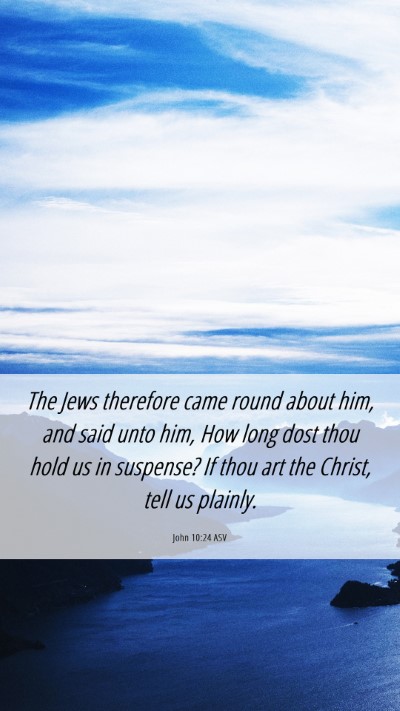 Picture 06 - John 10:24 ASV Mobile Phone Wallpaper - The Jews therefore came round about him, and said - Mobile Bible Verse Wallpaper