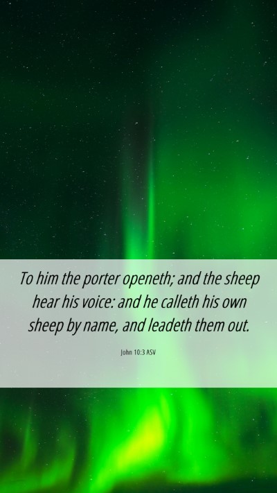 Picture 06 - John 10:3 ASV Mobile Phone Wallpaper - To him the porter openeth; and the sheep hear his - Mobile Bible Verse Wallpaper