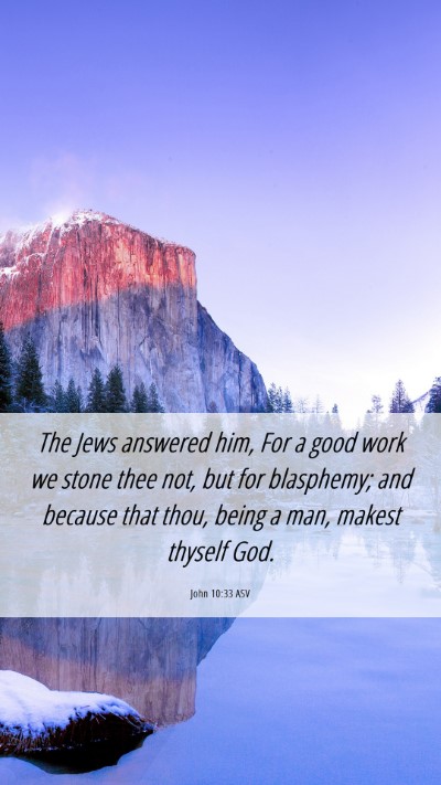 Picture 06 - John 10:33 ASV Mobile Phone Wallpaper - The Jews answered him, For a good work we stone - Mobile Bible Verse Wallpaper