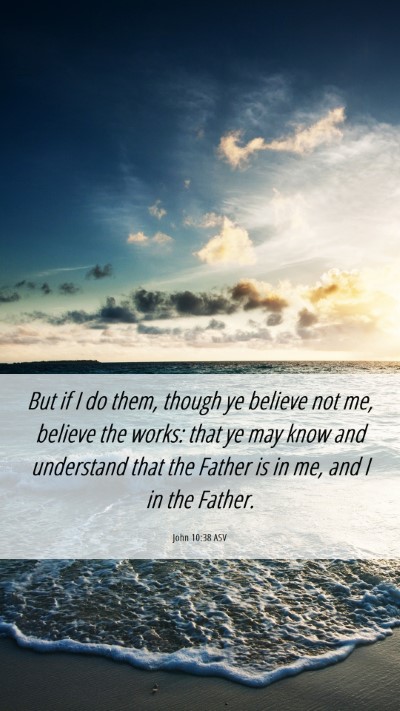 Picture 06 - John 10:38 ASV Mobile Phone Wallpaper - But if I do them, though ye believe not me, - Mobile Bible Verse Wallpaper